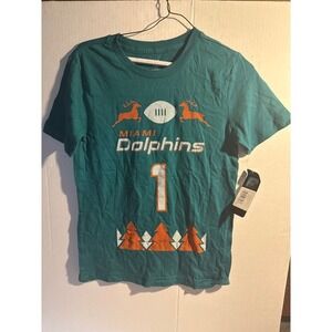 Tua Tagovailoa NFL Miami Dolphins Christmas T-Shirt Football Youth Size M‎